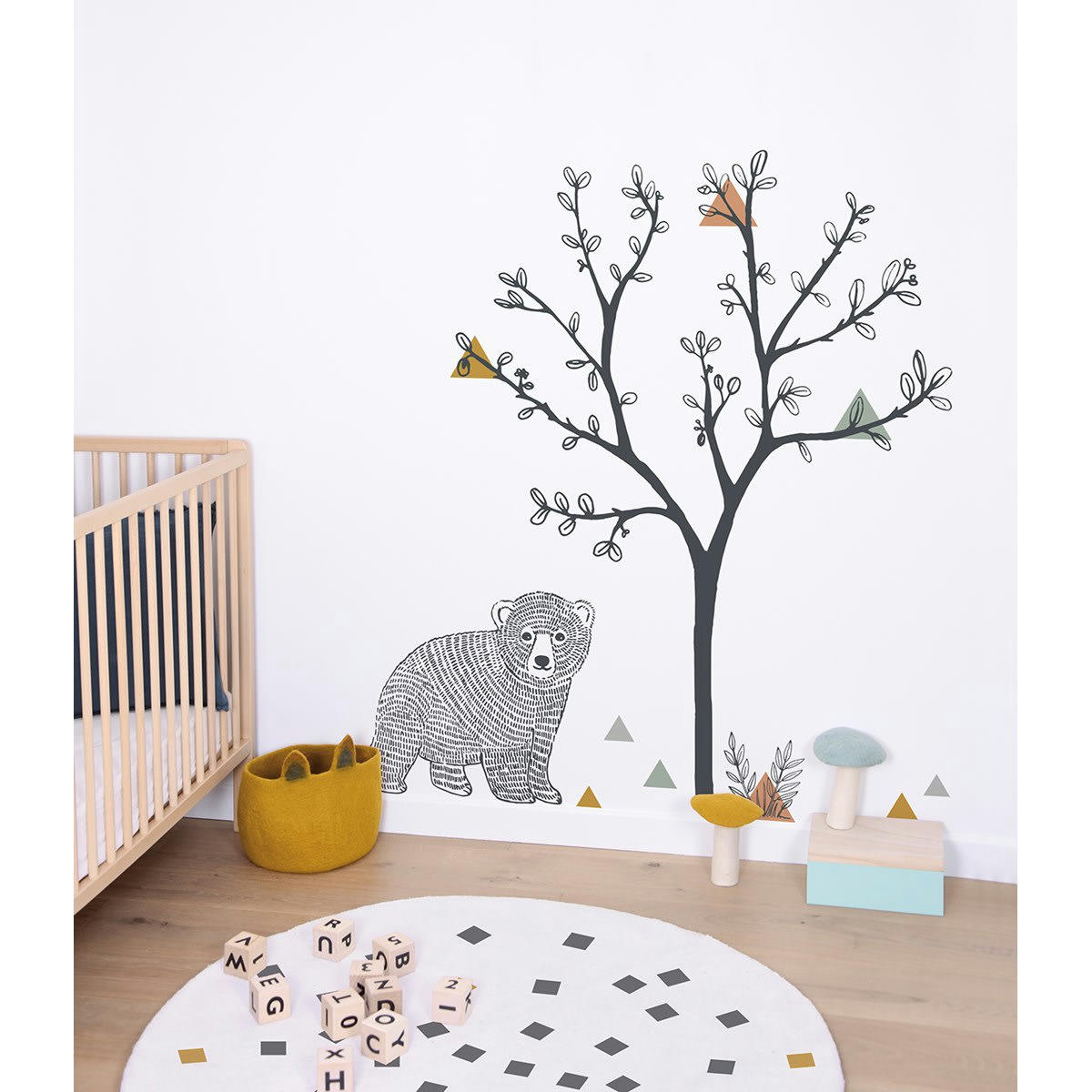 ENCHANTED - Sticker XL ours en Vinyle mat Gris anthracite