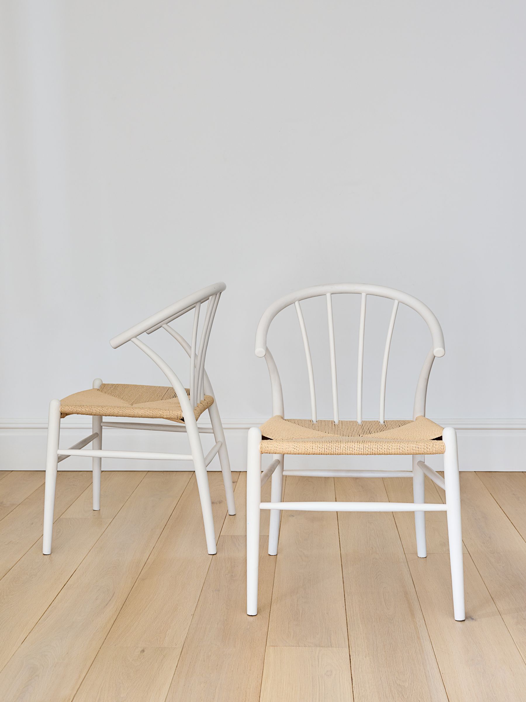 Jasper Conran London Set of 2 White Bray Dining Chairs