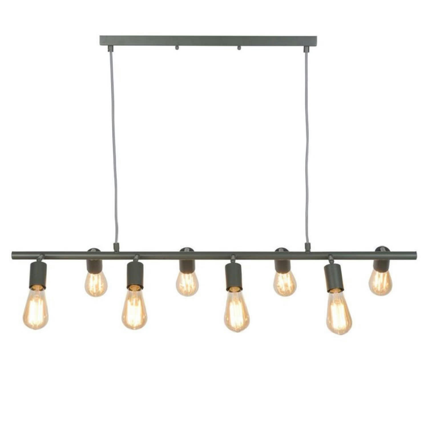 MIAMI - Suspension 8 lumières métal noir L105cm