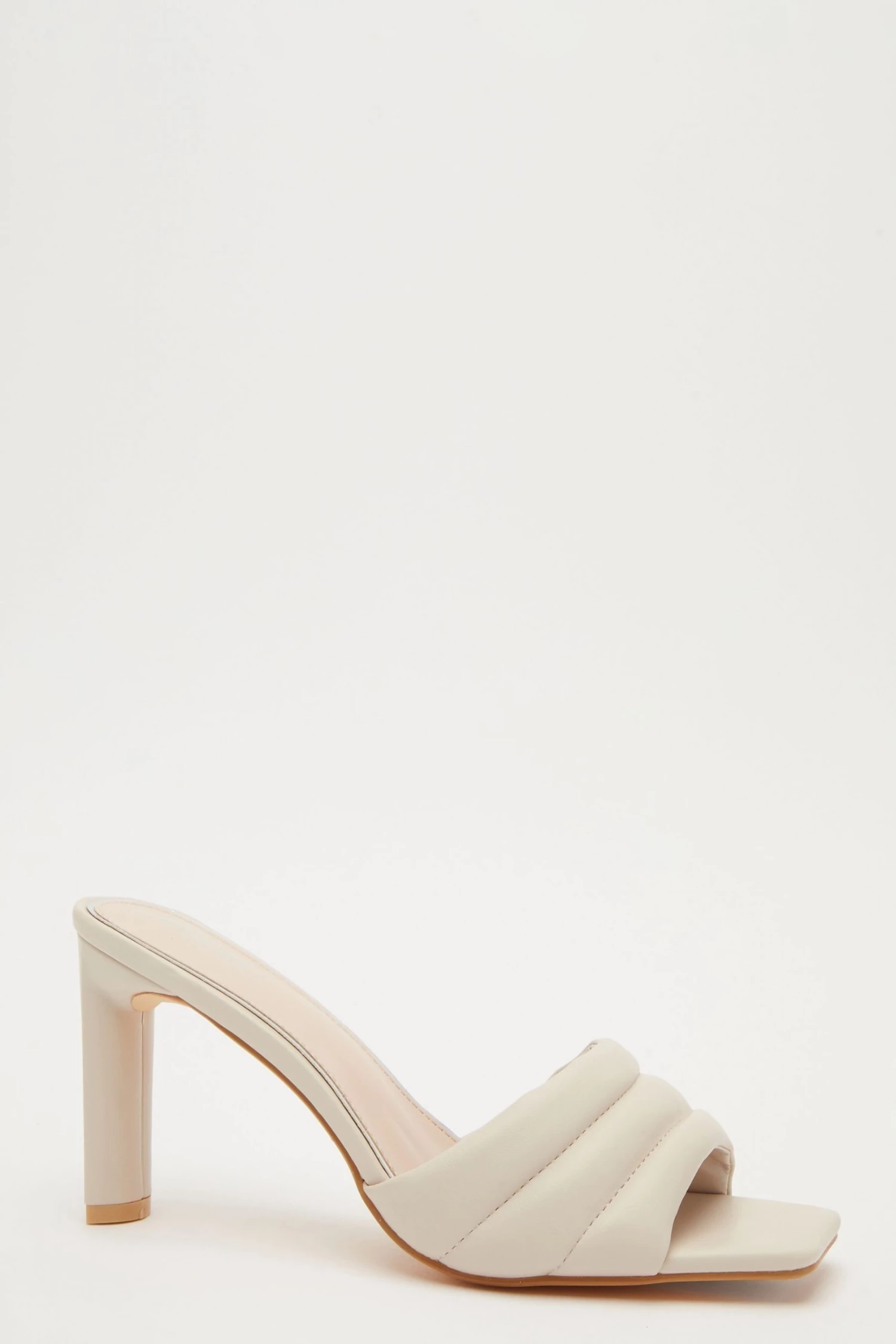 Quiz Nude Padded Mule Sandals