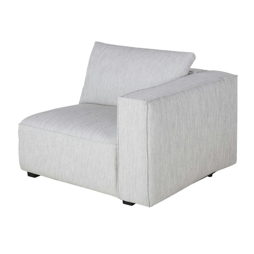 Falkor - Accoudoir droit pour canapé modulable gris clair chiné