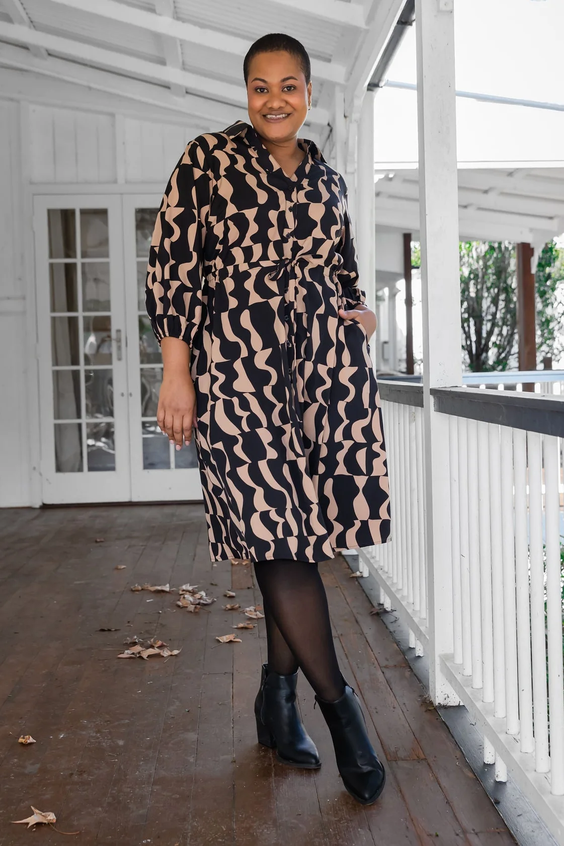 London Geometric Midi Dress