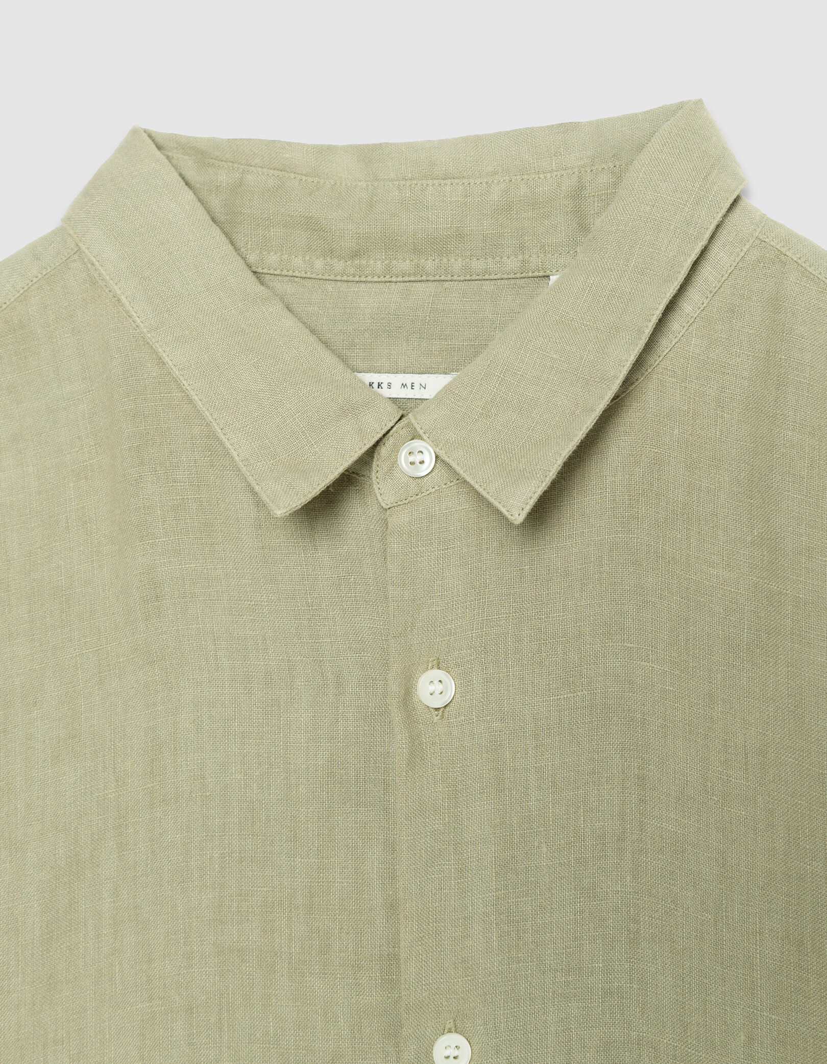 Chemise slim verte 100% lin Homme