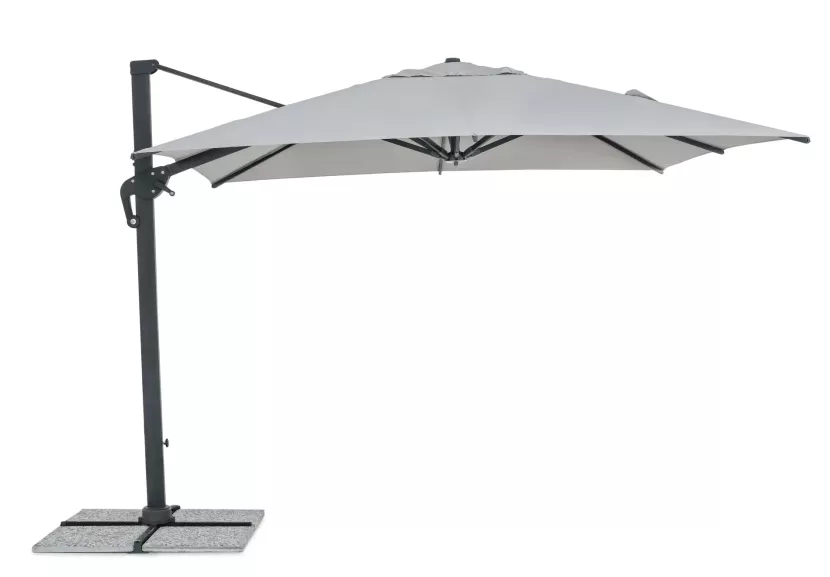 Bolzano Ibis Parasol do ogrodu kwadratowy 300x300 szary aluminium