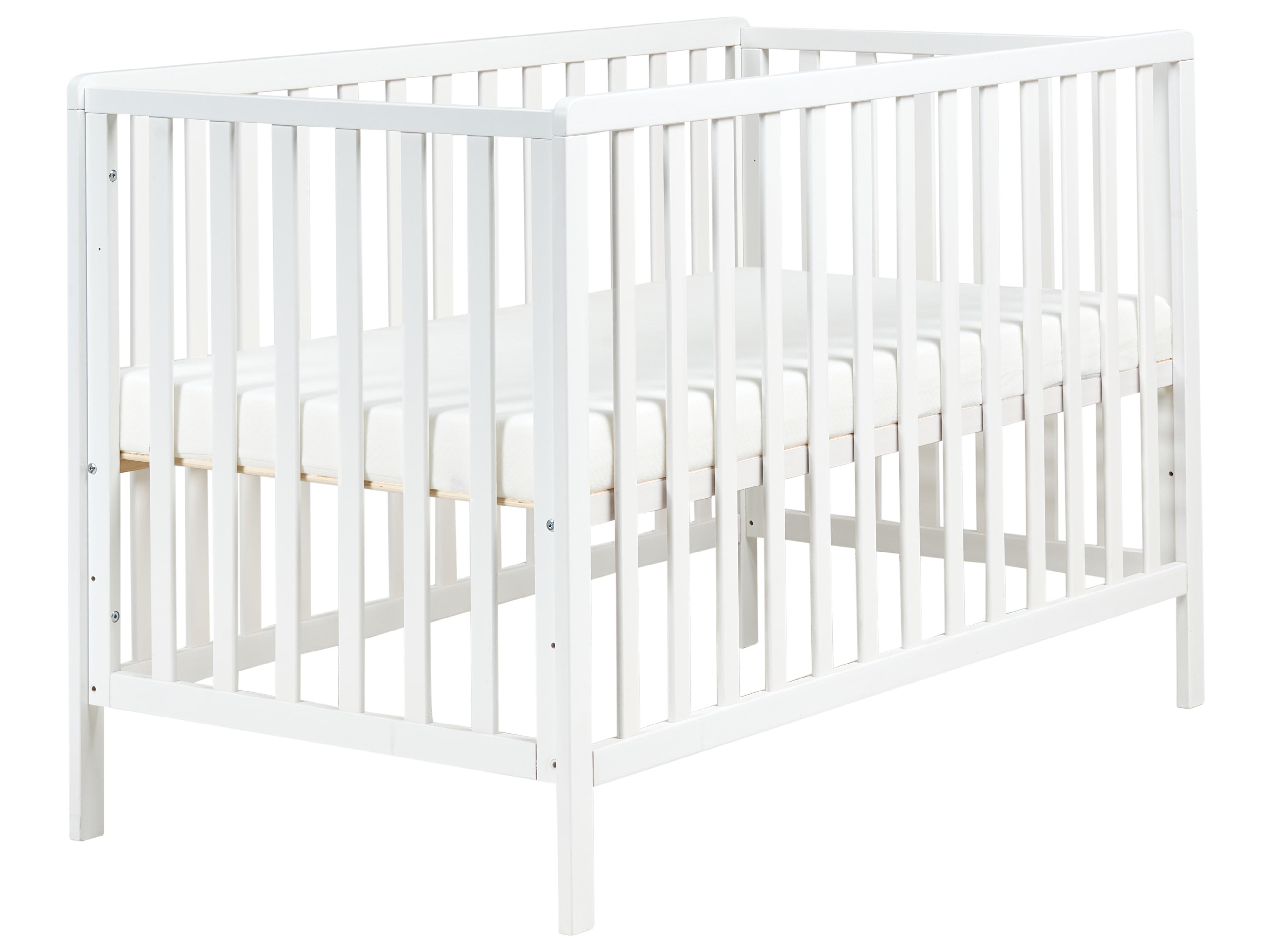 Baby Cot Bed Pine Wood KIAMA 70 x 130 cm White