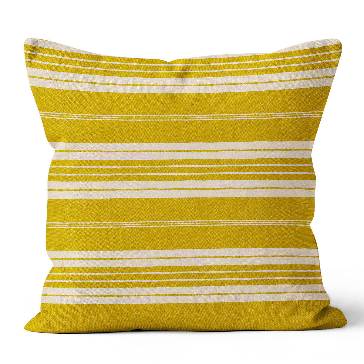 - Coussin déco lin polyester jaune 40x40cm