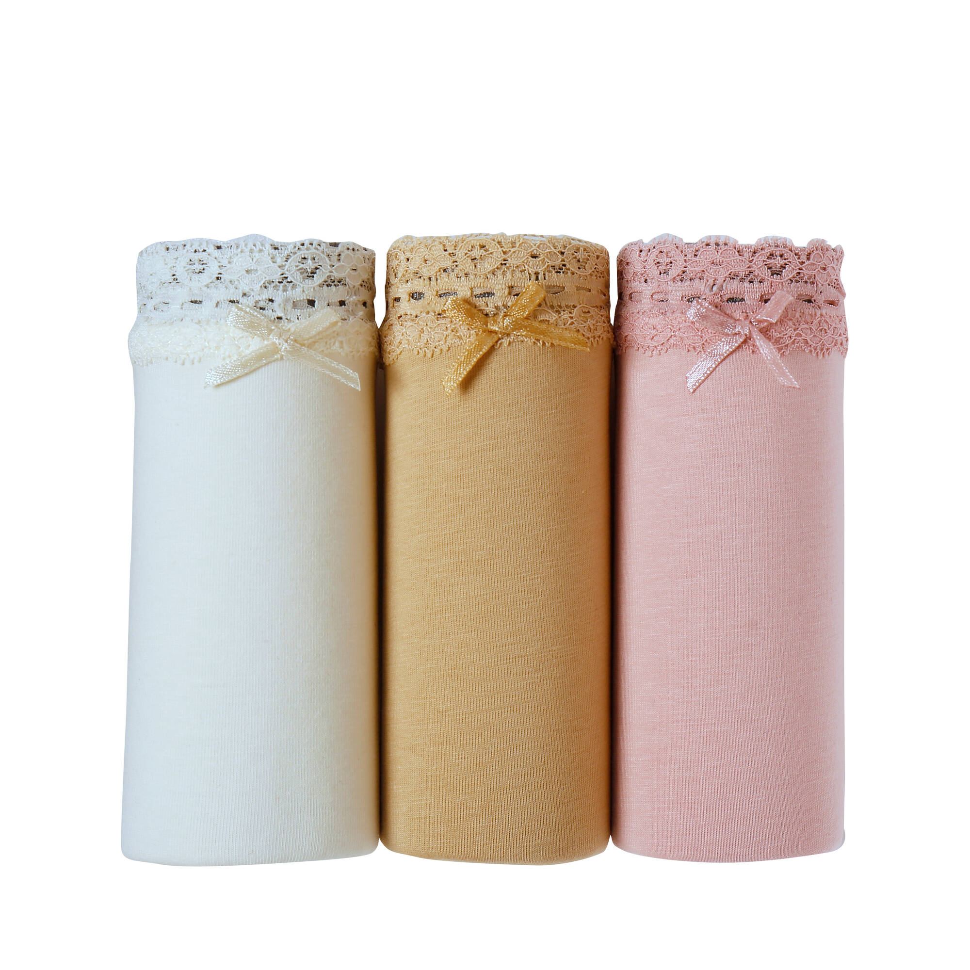 Culotte coton et dentelle forme maxi - lot de 3