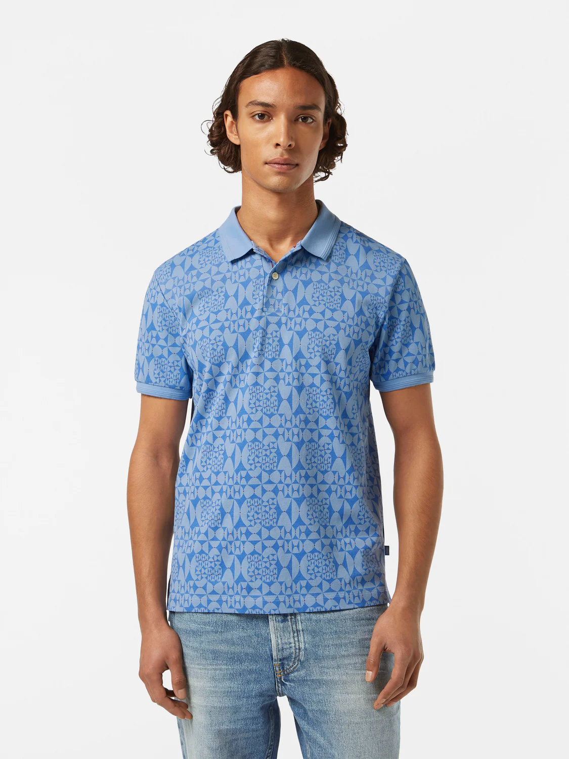 Micro Diamond Print Polo