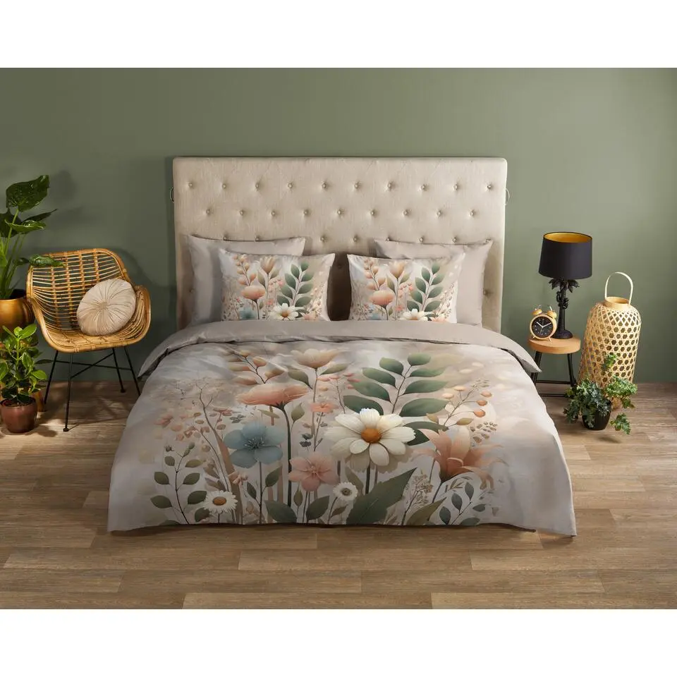 Good Morning Bloemenveld Dekbedovertrek Zand-Lits-jumeaux (240 x 200/220 cm)