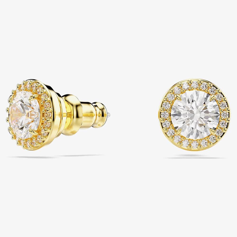 Swarovski Swarovski Una Gold Tone Plated Halo Stud Earrings 5686637