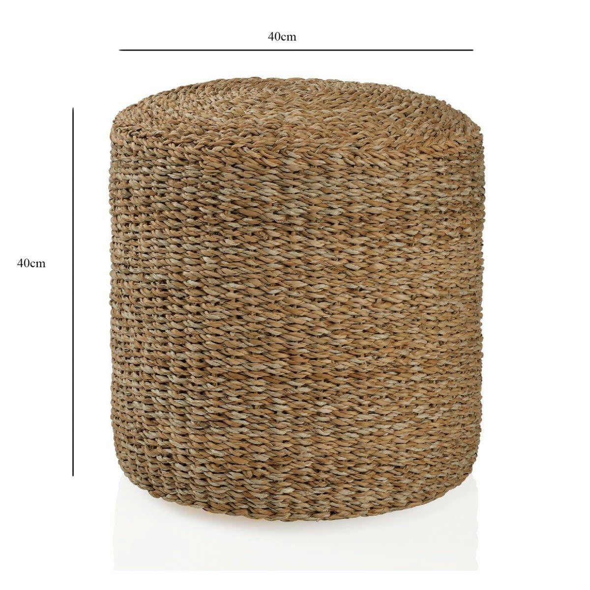 ROTIN - Pouf rond en rotin D40cm