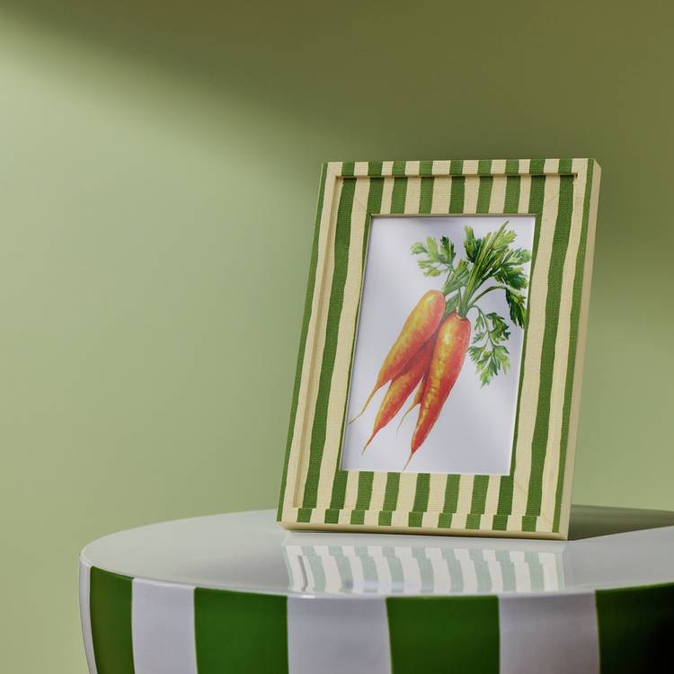 Habitat Stripe Printed Green Picture Frame - 4x6"