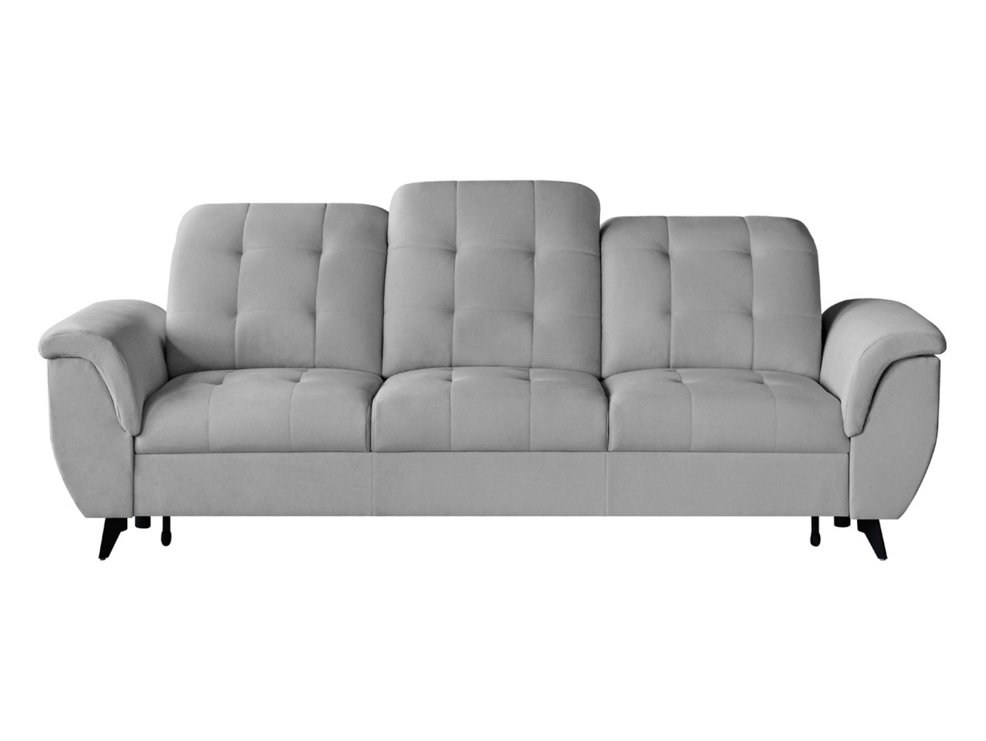 Sofa trzyosobowa Doria rozkładana welurowa szara