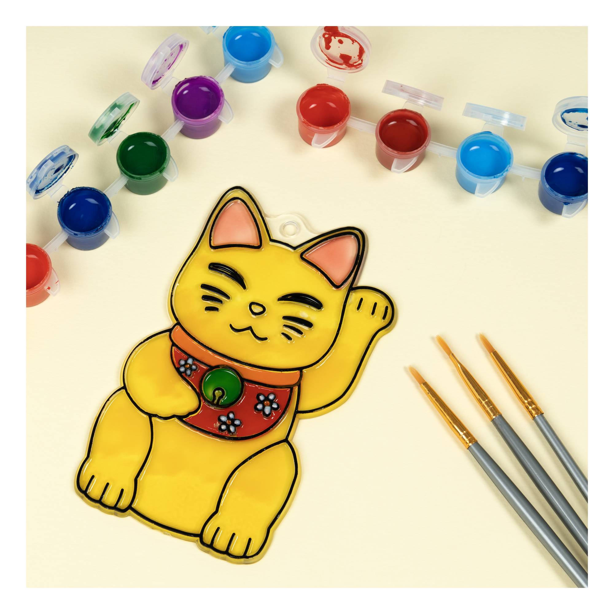 Lucky Cat Plastic Suncatcher