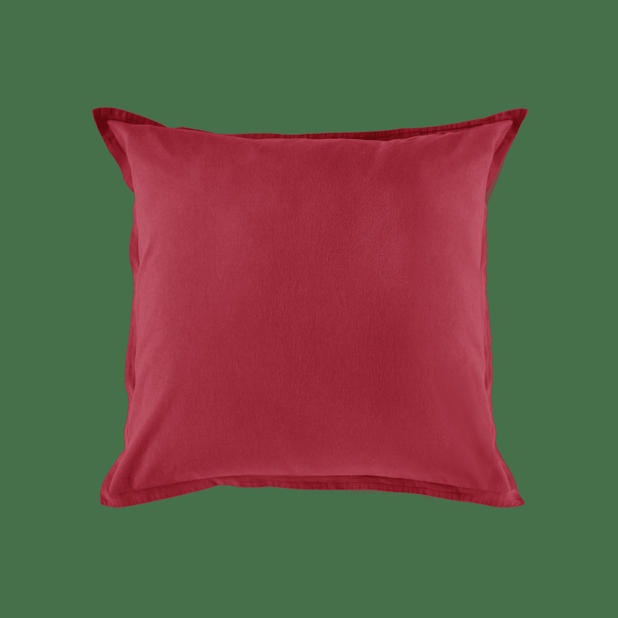 FLANDRES - Taie d'oreiller en coton lin lavé rouge garance 65 x 65 cm