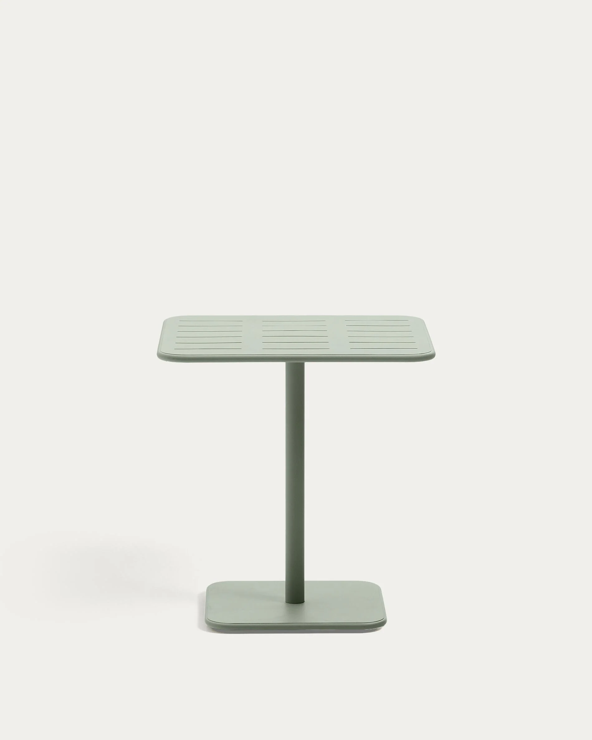 Brai outdoor table in turquoise galvanised steel 70 x 70cm