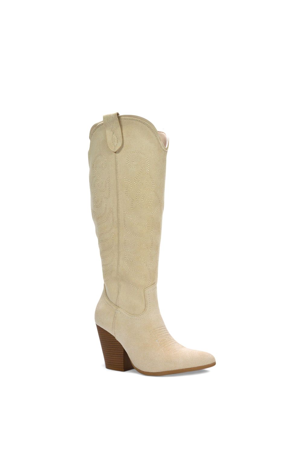 XY London Calista' Knee High Western Cowboy Boots With Cuban Heel