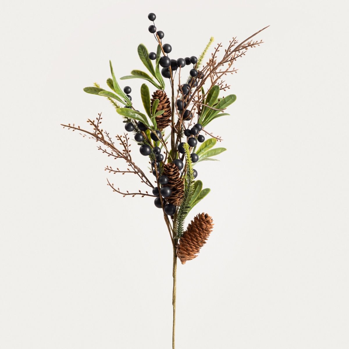 Gałązka sztuczna TUNDRA z szyszkami i jagodami 60 cm