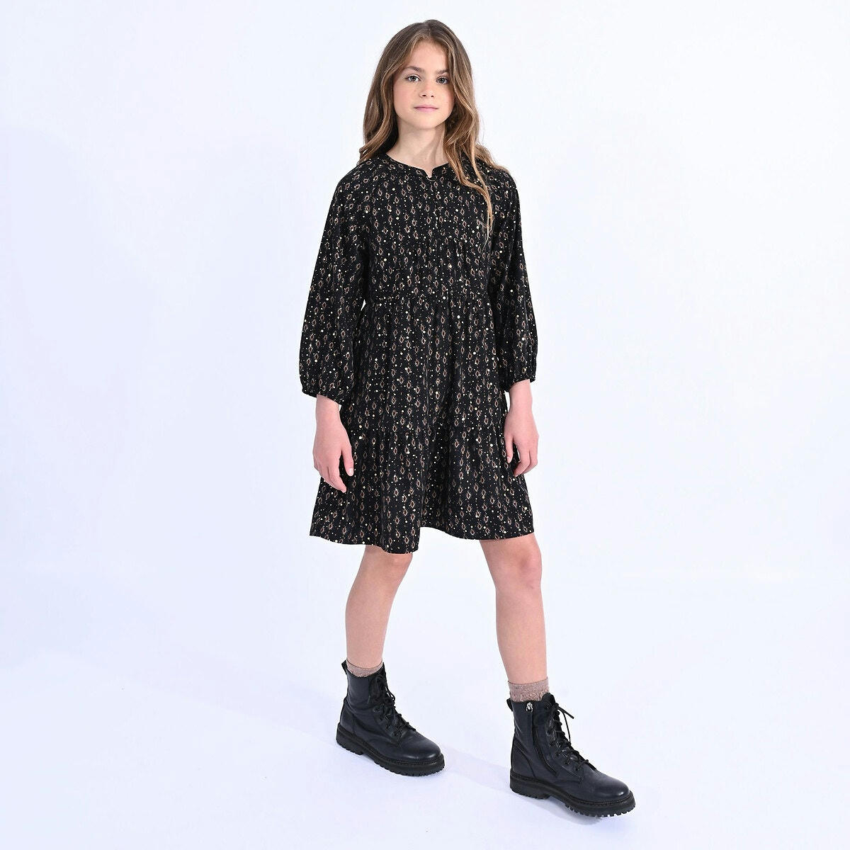 Robe manches longues imprimée