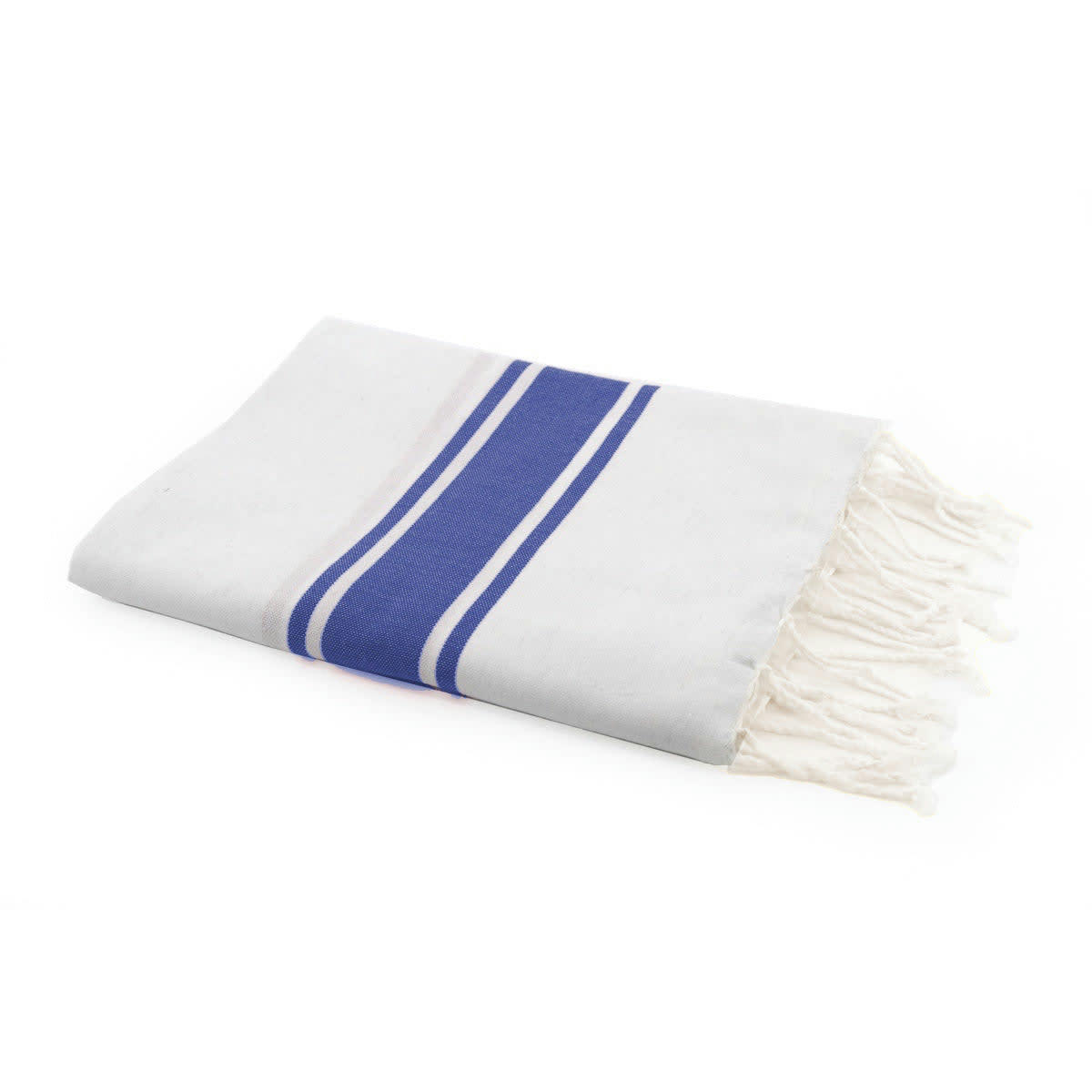 ST TROPEZ - Fouta blanche coton  100x200 blanc / bleu grec