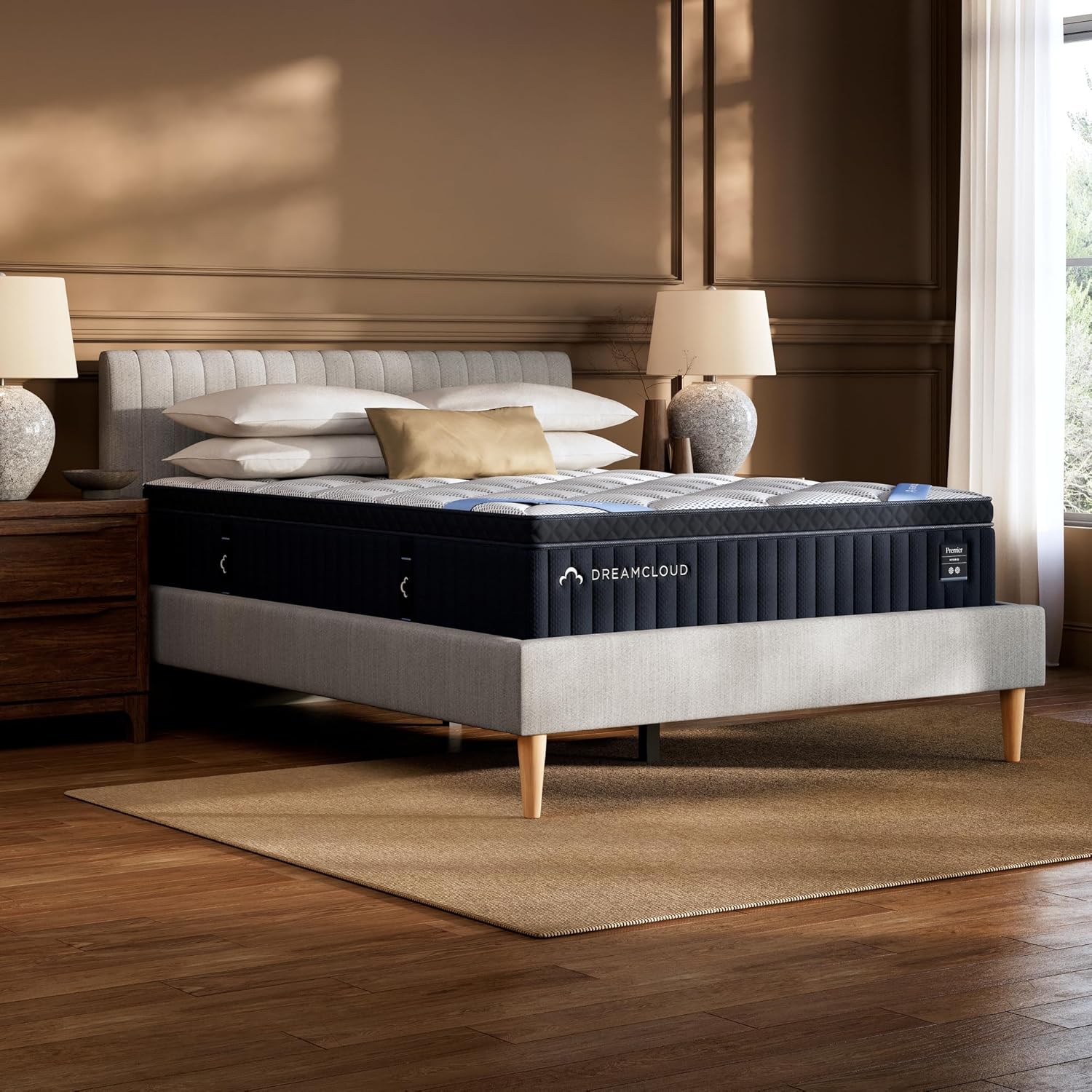 DreamCloud Premier 13 Queen Mattress - Luxury Hybrid Gel Memory Foam - 365 Night Trial - Back Pain Relief - Fiberglass Free - Forever Warranty - Mattress in a Box - CertiPUR-US Certified