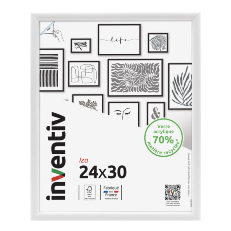 Cadre Iza blanc 24 x 30 cm INVENTIV