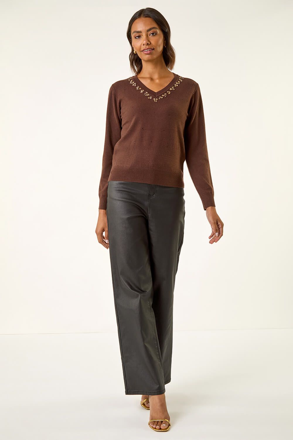 Roman V-Neck Hotfix Knit Jumper