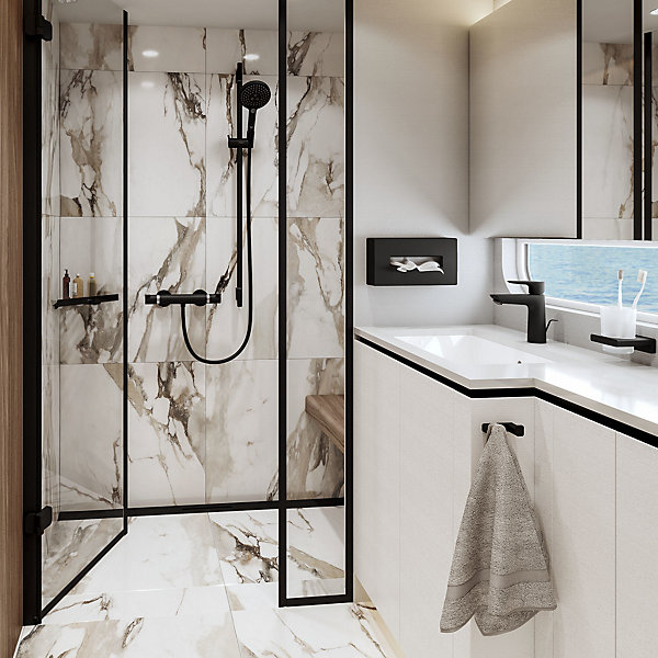 Distributeur de mouchoirs en papier noir mat Hansgrohe