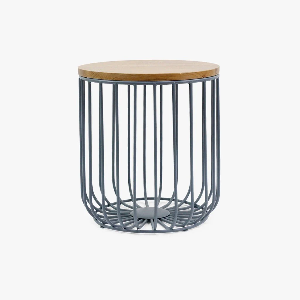 Mesa de Apoio Alta com Estrutura em Metal Azul GIRONA