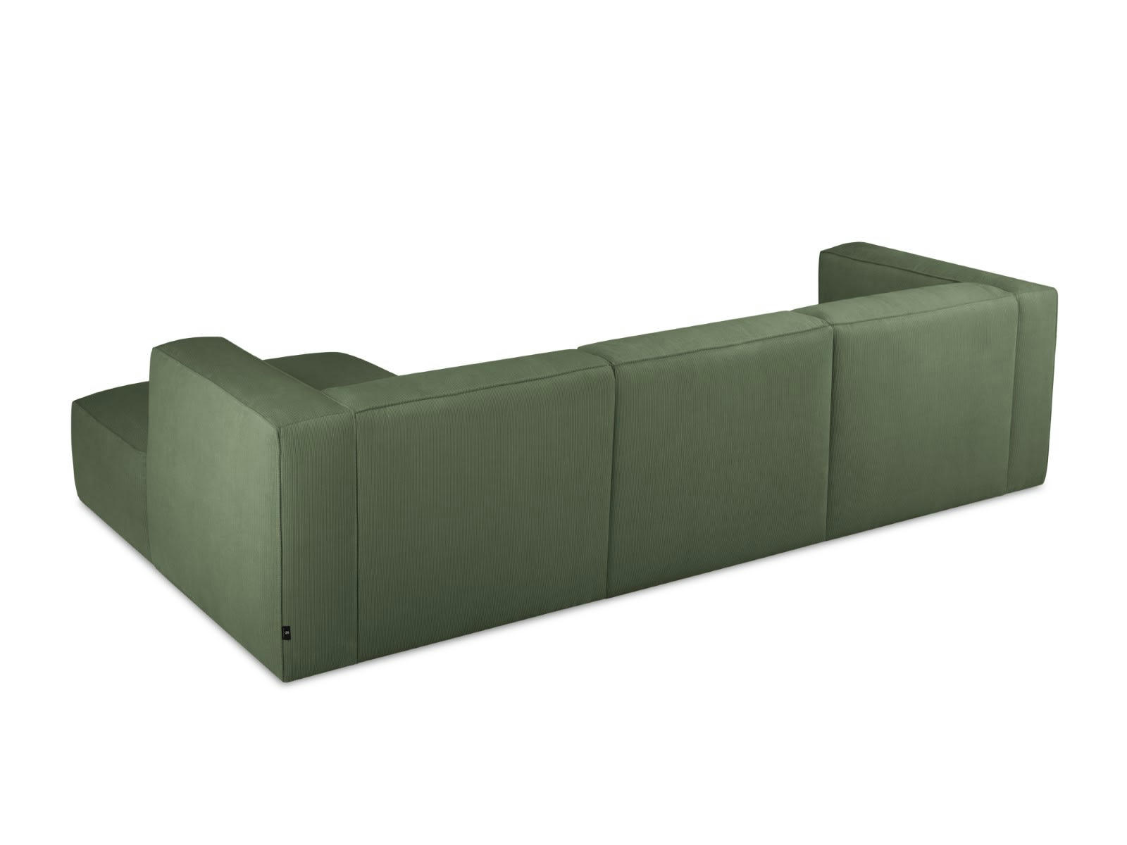 MUSE - Canapé D'Angle Droit 5 places en Velours Côtelé Vert Bouteille