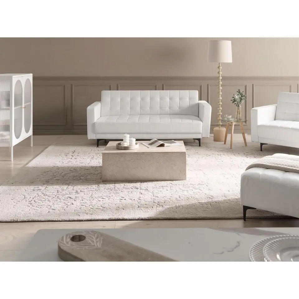 ABERDEEN - Driezitsbank - Wit - Kunstleer