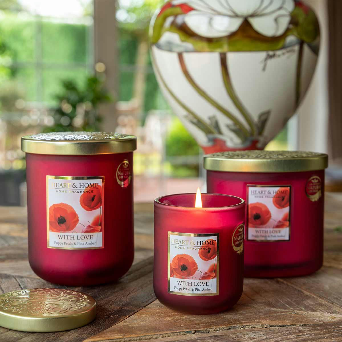 - Grande bougie à la cire de soja amour