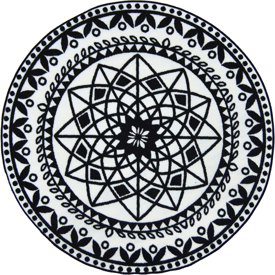 UTOPIA - Tapis carreaux de ciment noir - 100x100