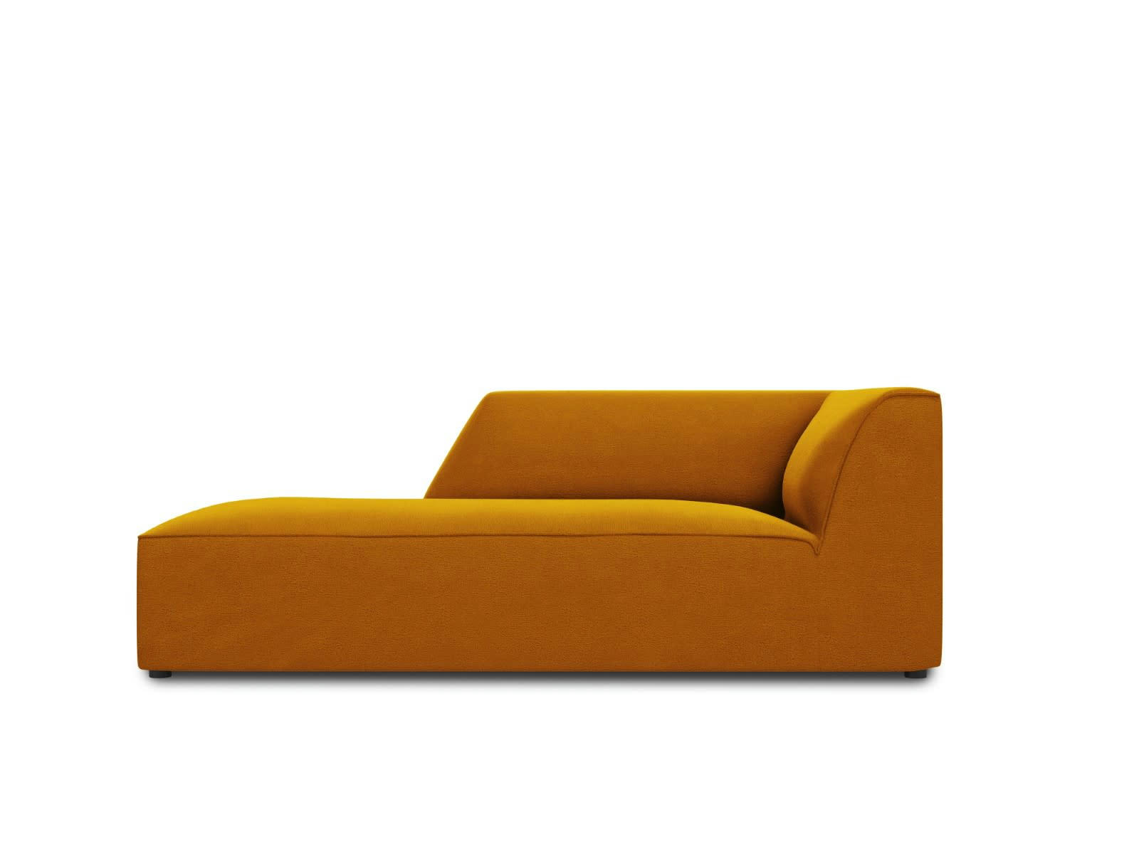 RUBY - Méridienne gauche 1 place en tissu velours jaune