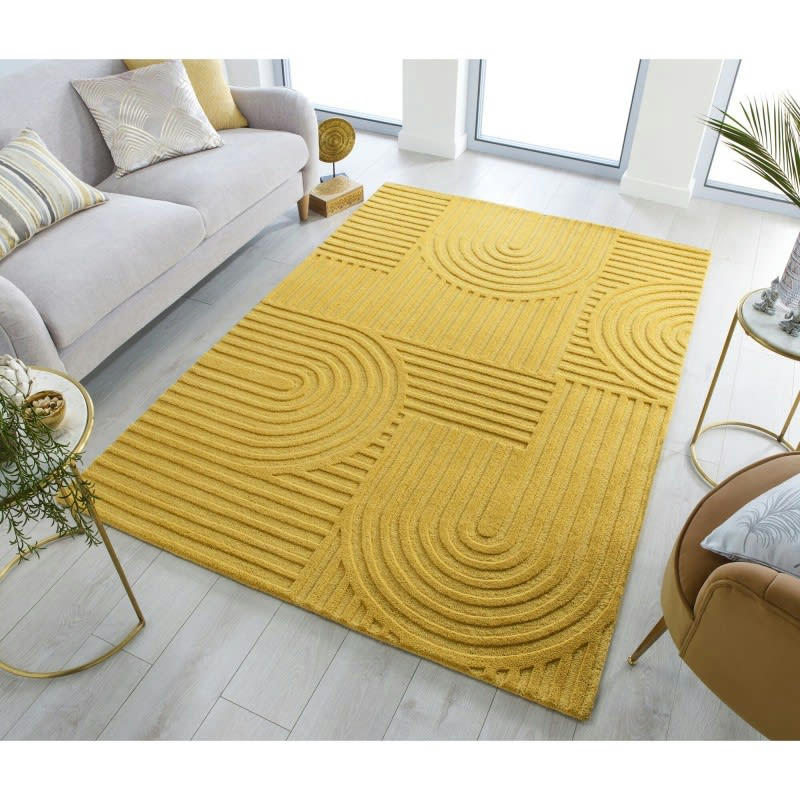 GARDEN - Tapis design ocre 3D zen 160 x 230