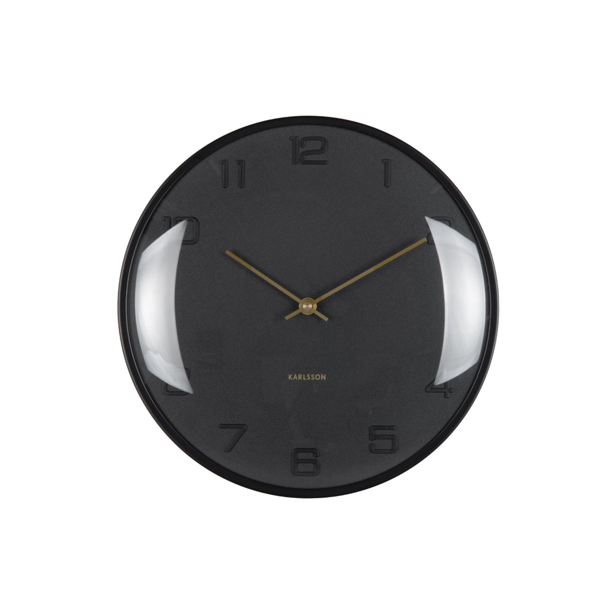 Karlsson wandklok Fuerte Dome - zwart - Ø30.5cm