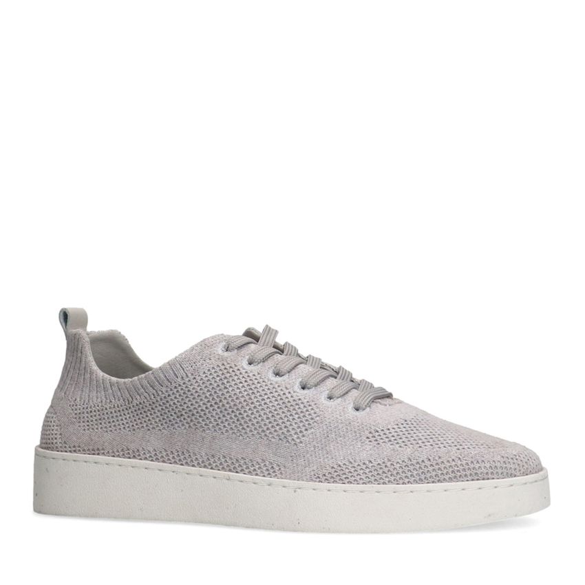 Manfield Grijze knit fabric sneakers