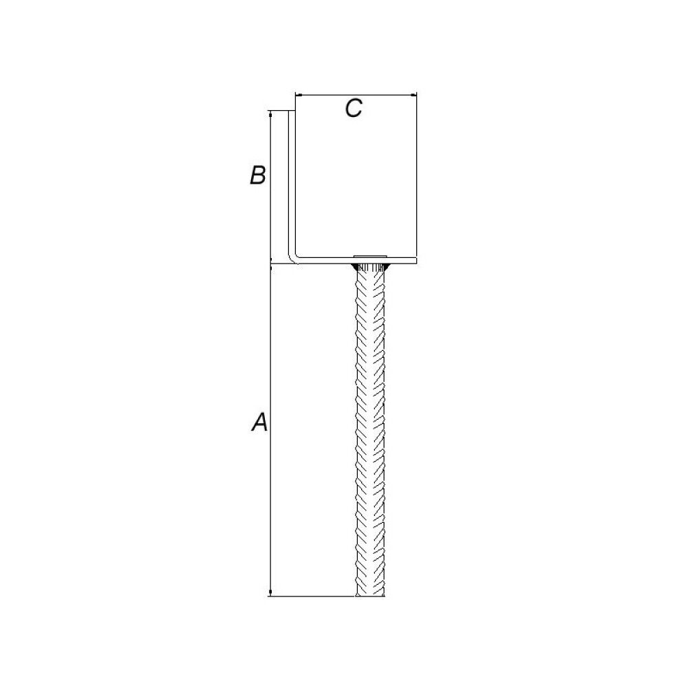 STOLPEFOT PN BESLAG 200X90X75MM STÅL