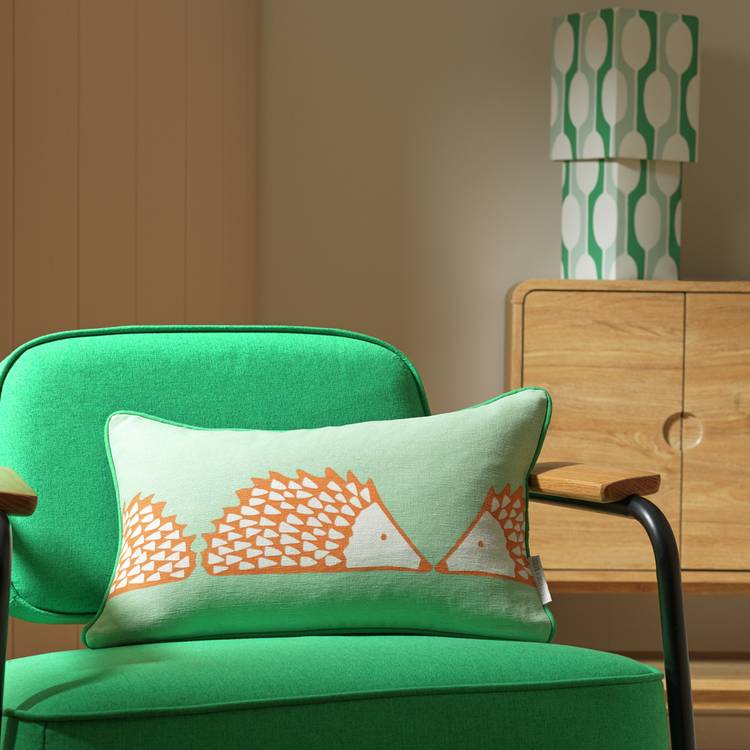 Habitat x Scion Spike Hedgehog Cushion-Green- 30x50cm