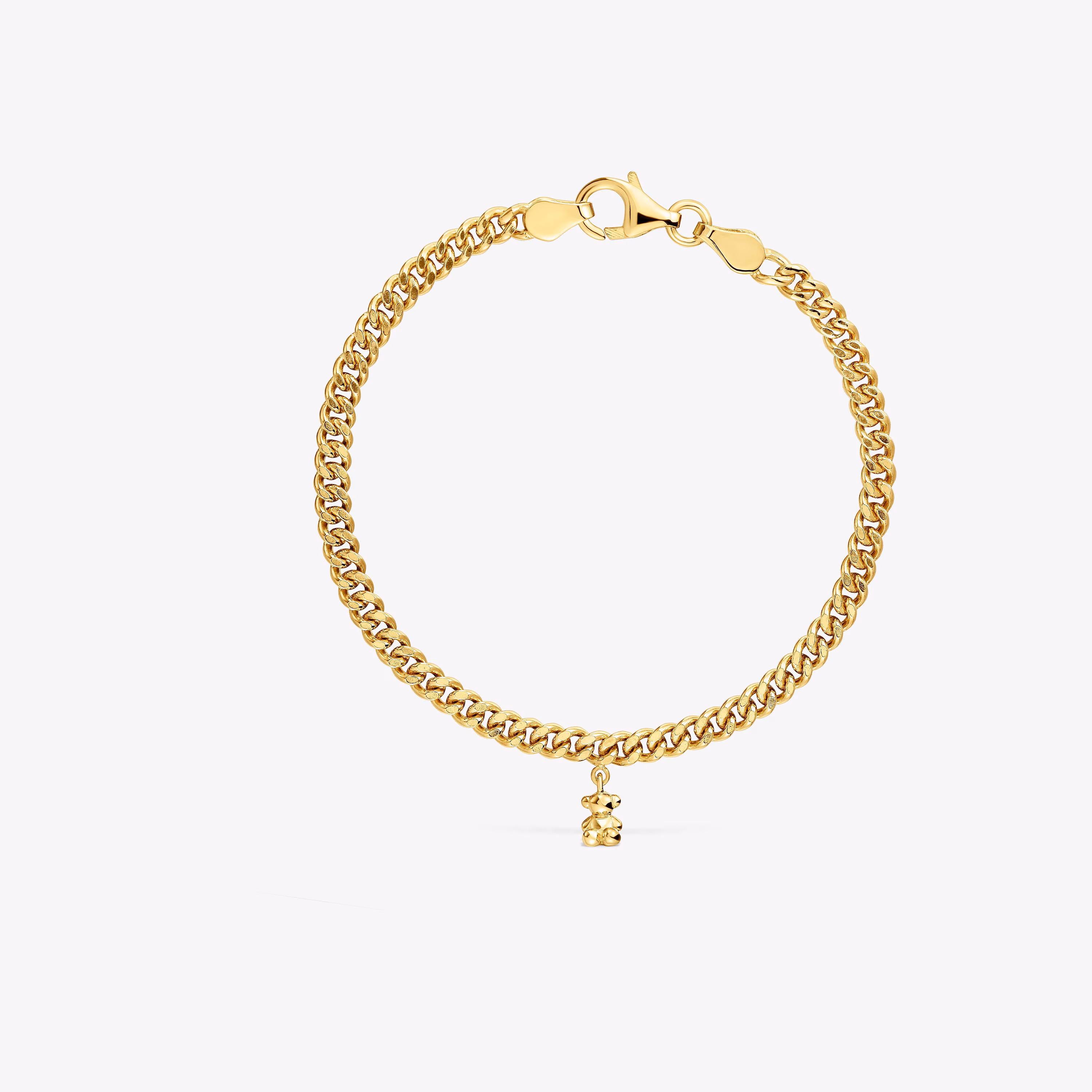 Pulsera cadena barbada con baño de oro 18 kt sobre plata Bold Bear