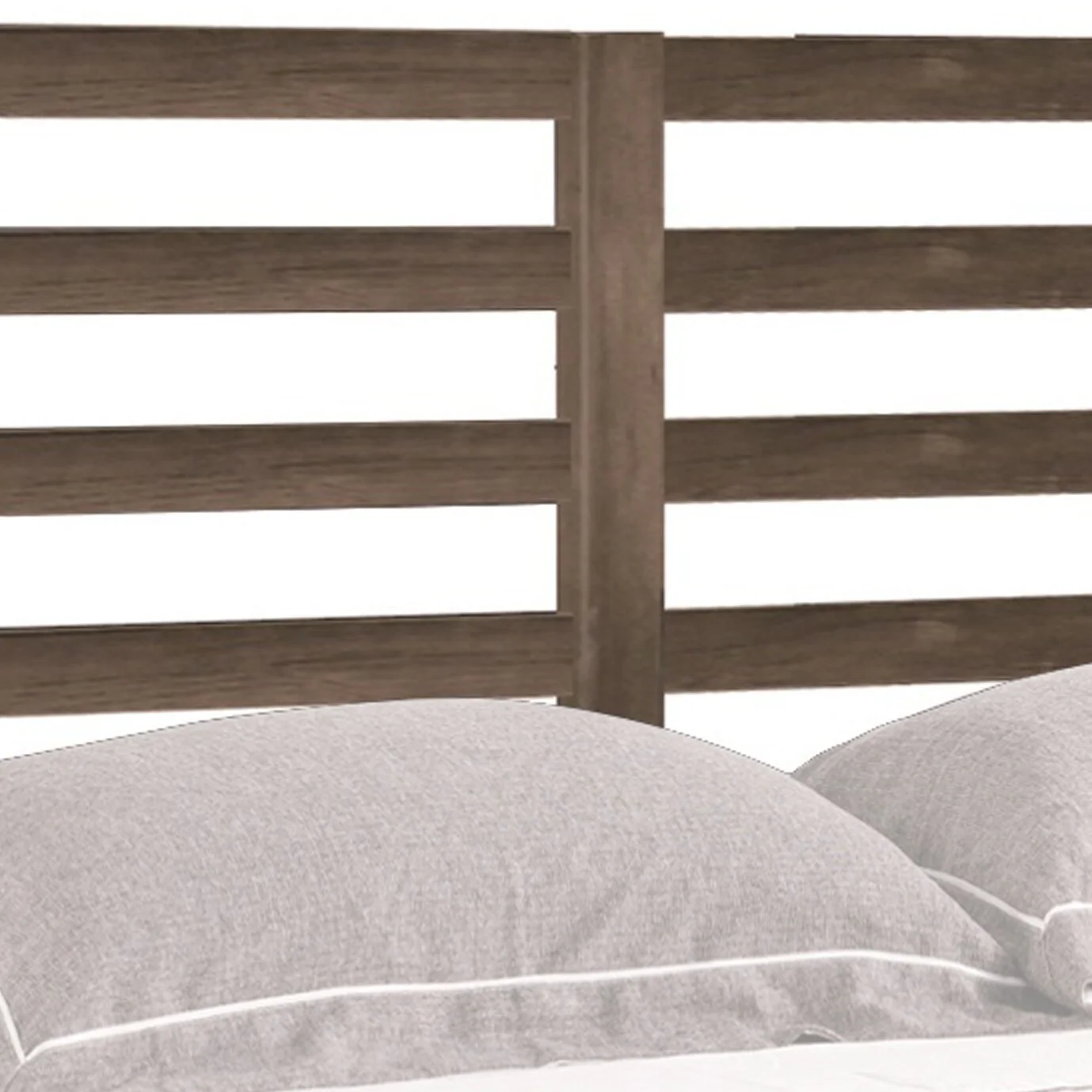 Wooden Queen Size Headboard with Slatted Design, Hazelnut Brown