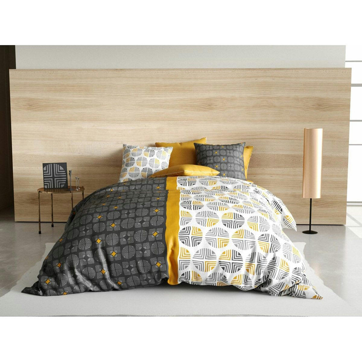 ARTURO - Parure de couette 100% coton 57 fils imprimée 260x240 2 taies