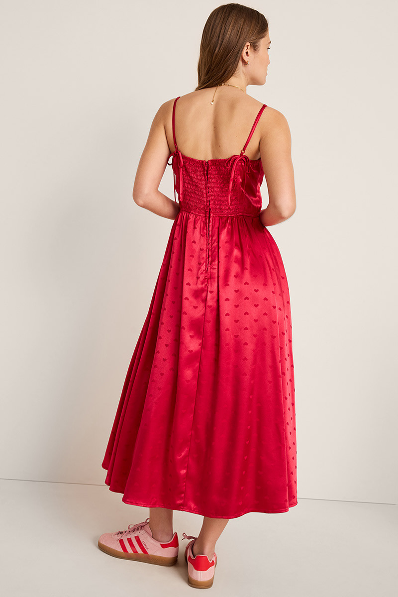 Darcy Heart Print Midi Dress