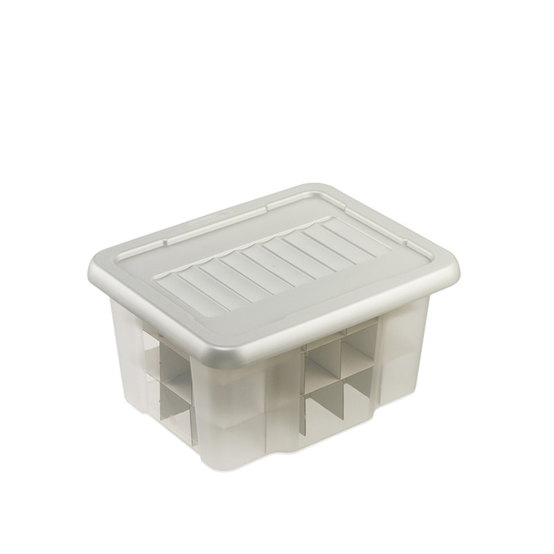 Box de rangement de Noël Nesta 24 L transparent et gris SUNWARE