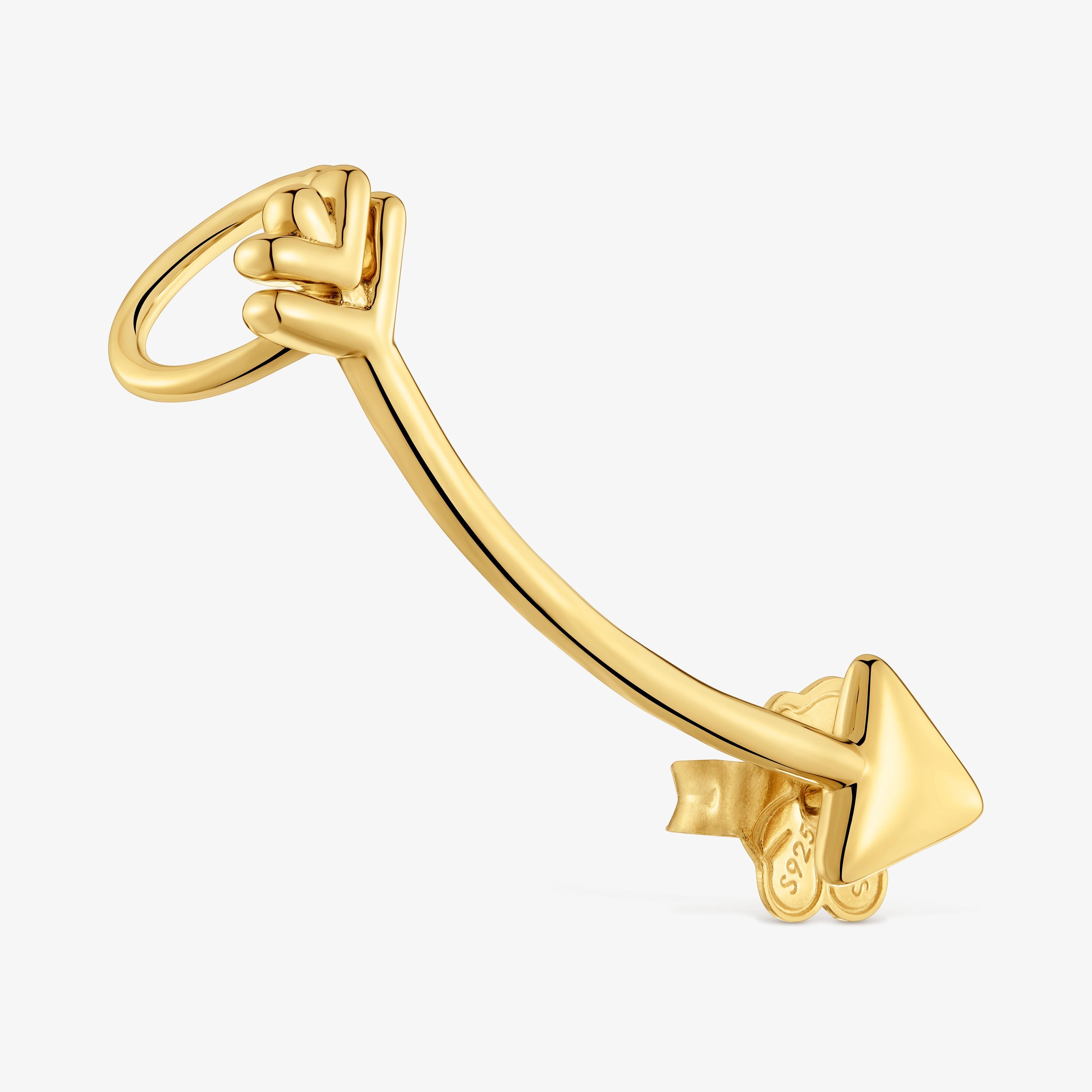 Pendiente trepador con baño de oro 18 kt sobre plata TOUS Flechazo