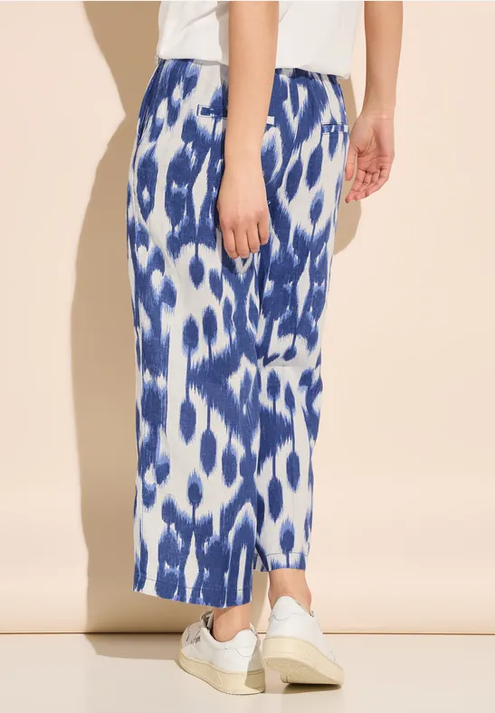 7/8 Print Leinenhose