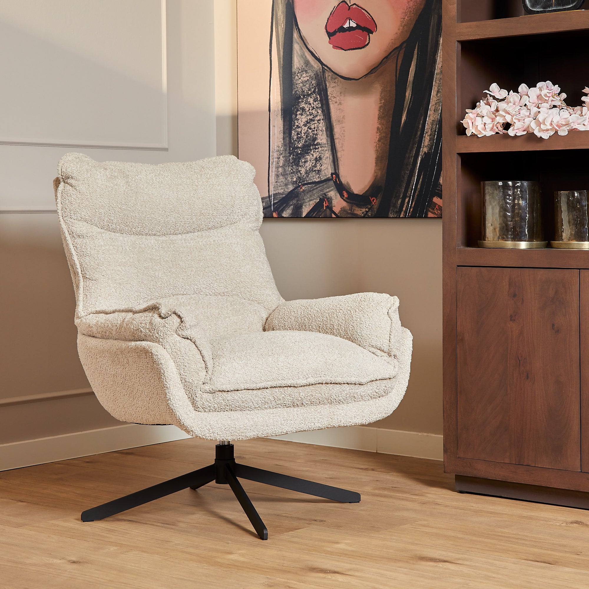 Starfurn fauteuil Vera - wit - 83x115x59cm