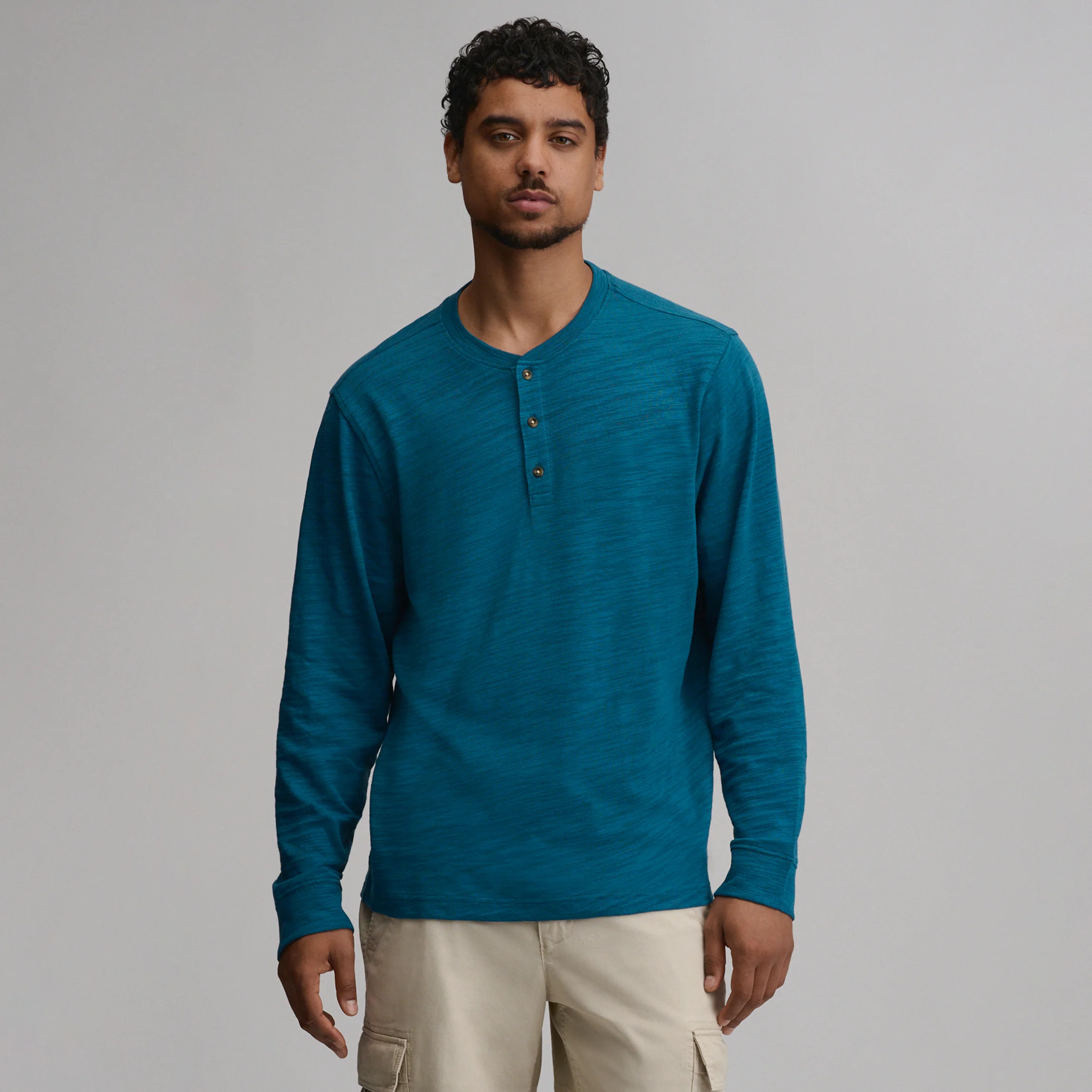 Men's Slub Jersey Henley