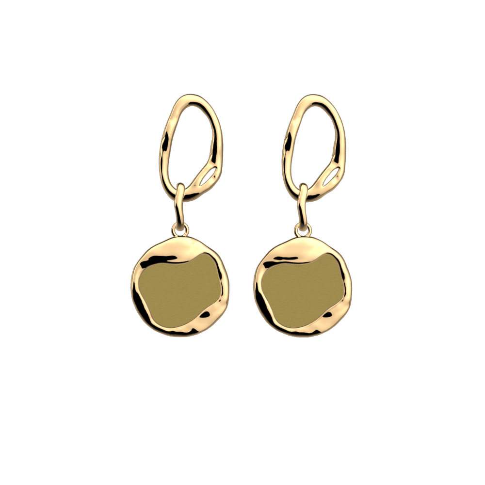 Boucles d'oreilles Café Crème, cuirs réversibles Mochaccino / Pistache