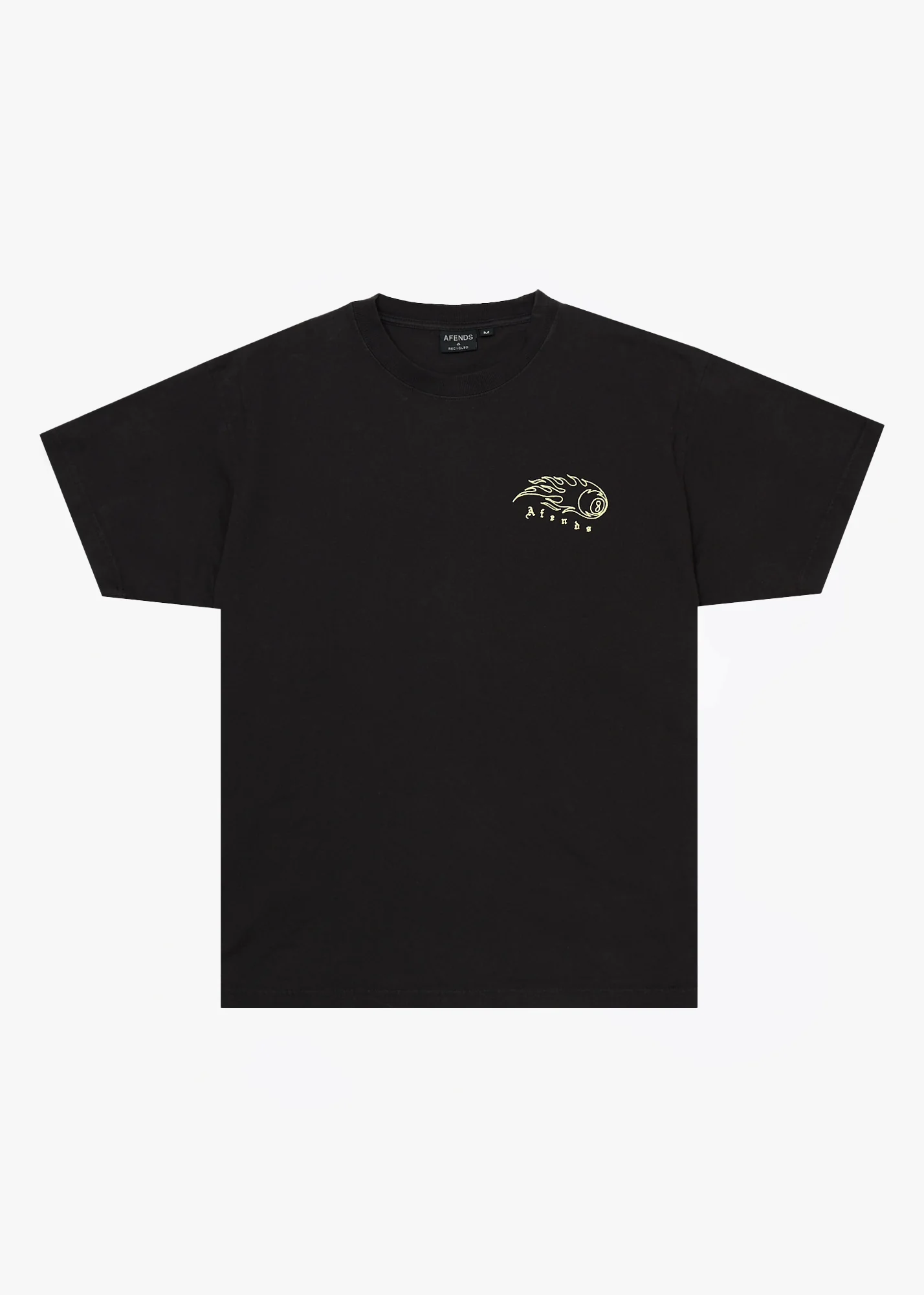 AFENDS Mens Off Balance - Heavyweight Boxy Tee - Stone Black